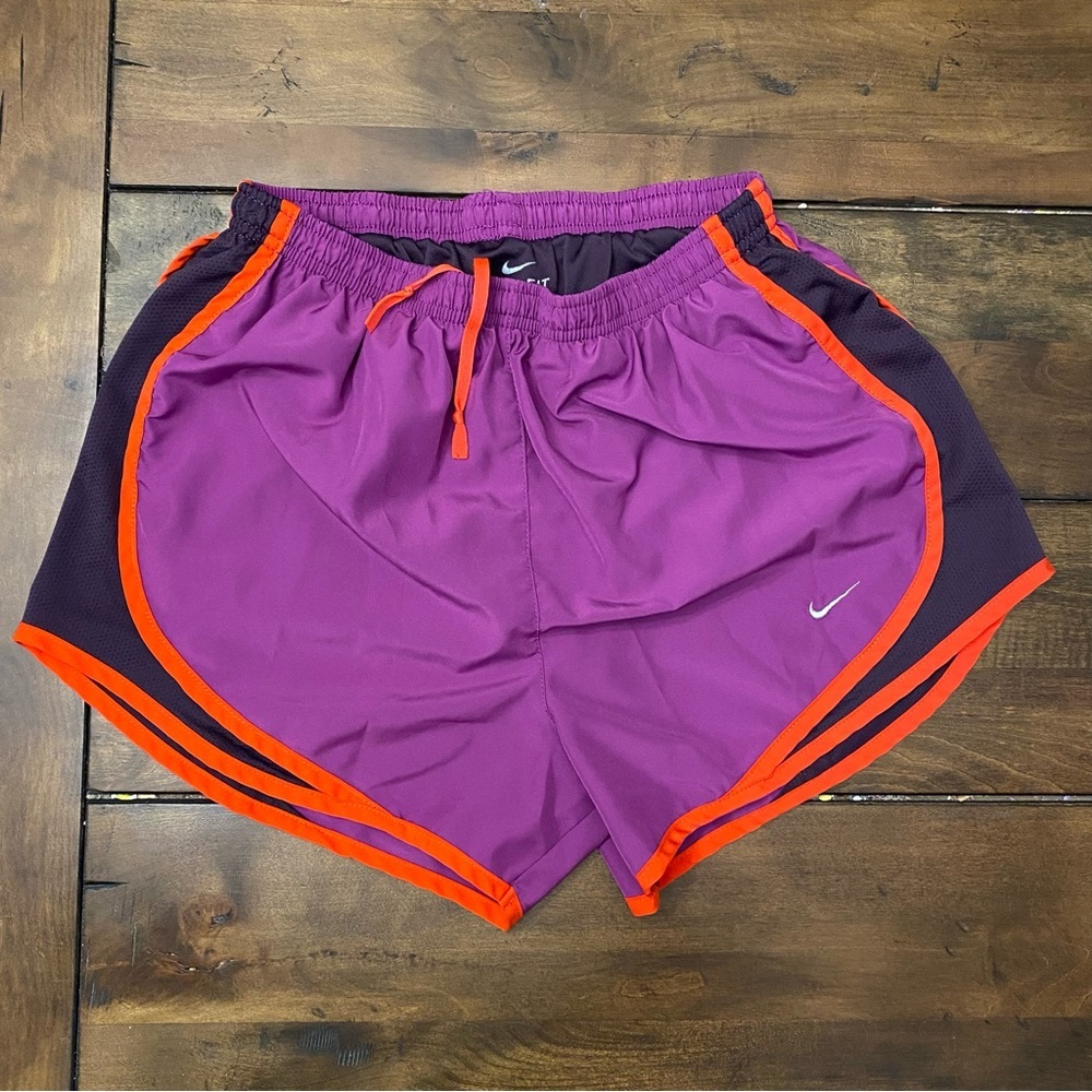 Nike Purple and Orange lined Athletic Shorts Lightweight Design small